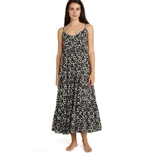 Kate Spade Tiered Midi Dress Rosy Garden with back tie detail NEW